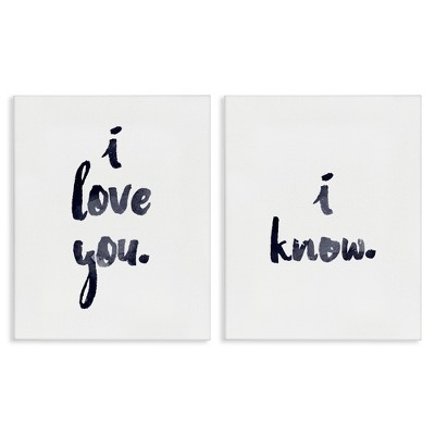 Stupell Industries Glam I Love You Phrase Canvas Wall Art