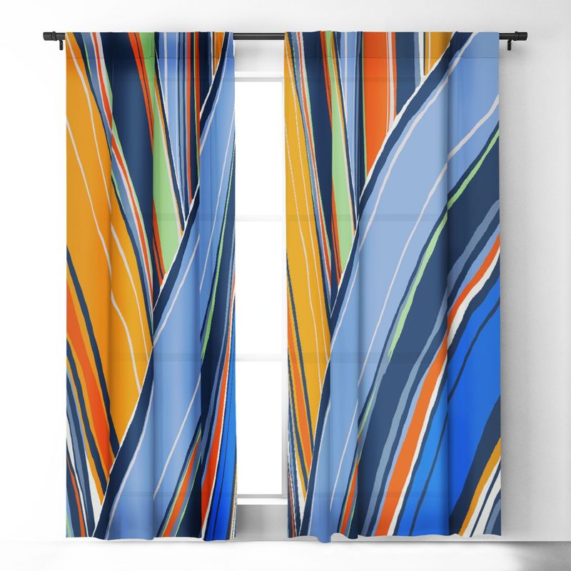 DorisciciArt autumn stripes 84" x 50" Single Panel Blackout Window Curtain - Deny Designs, 2 of 5
