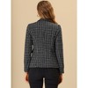 INSPIRE CHIC Women's Elegant Long Sleeve Open Front Buttons Decor Plaid Tweed Blazer - 4 of 4