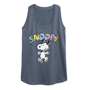 Women's - Peanuts - Snoopy Sketchy Graphic Racerback Tank - 1 of 4