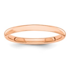Black Bow Jewelry 2mm 14K Yellow, White or Rose Gold Polished Domed Standard Fit Band - 1 of 4