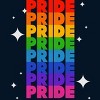 Adult Design By Humans Rainbow Pride Word Stack With Stars By Billmedzz Tank Top - 2 of 2