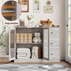 Buffet Cabinet with Storage, 43" Modern Sideboard Kitchen Cabinet with Guardrail Design & Adjustable Shelves & 3 Drawers - 4 of 4