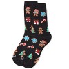 Memoi Women's Christmas Cookie Delight Holiday Crew Socks Black 9-11 - 3 of 4