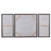 Set of 3 Abstract Gold Circles Triptych Embellished Oil on Canvas Wall Arts - StyleCraft: Modern Black Framed Vertical Decor - 3 of 4