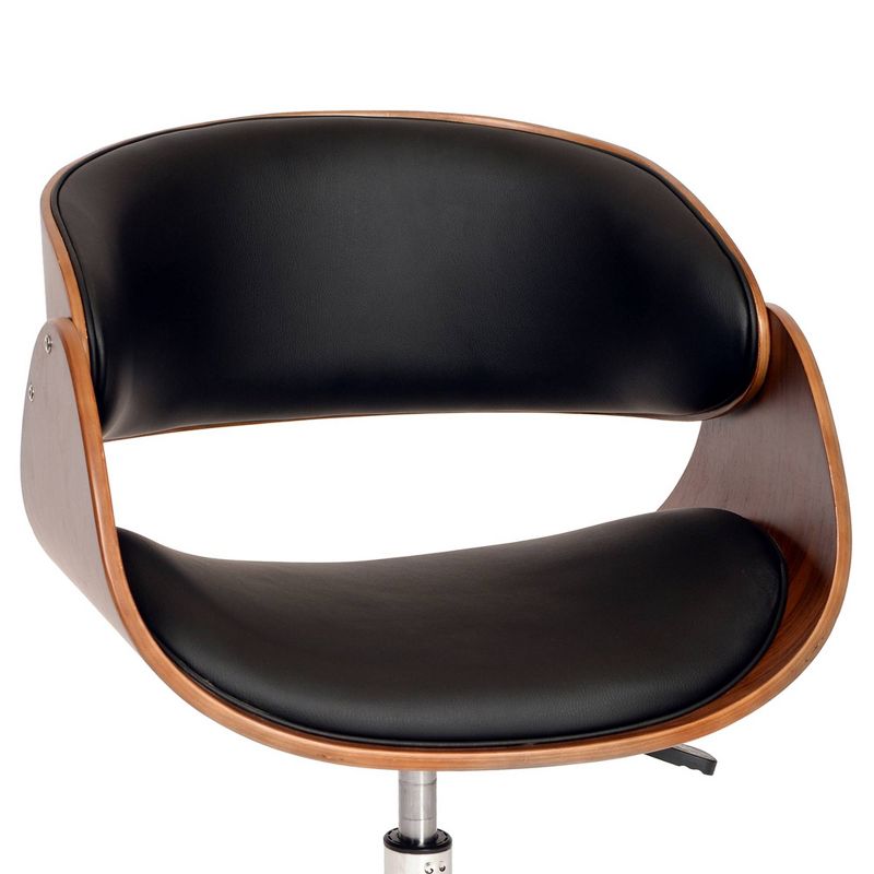 Julian Modern Chair Black/Walnut Veneer Back/Chrome - Armen Living, 3 of 6