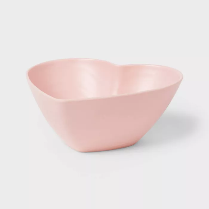 24oz Valentine's Day Melamine Figural Heart Salad Bowl Pink - Threshold™ : Target