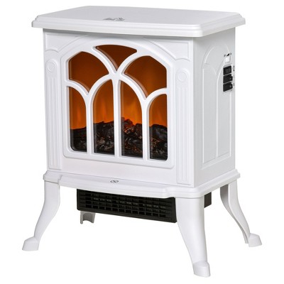 NicBex 17 Inch Electric Fireplace Freestanding Heater Stove Fireplace with Realistic Logs & Overheat Protection