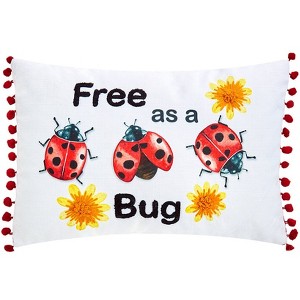 The Lakeside Collection Ladybug Embroidered Accent Pillows - Free as a Bug - 1 of 3