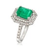 Ross-Simons 3.00 Carat Emerald and 1.60 ct. t.w. Diamond Ring in 14kt White Gold - 3 of 4