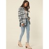 Seta T Women's Fall Winter Button Front Closure Long Sleeve Plaid Jacket with Pockets - 3 of 4