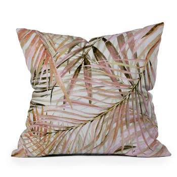 Marta Barragan Camarasa Leaf Outdoor Throw Pillow Pink - Deny Designs