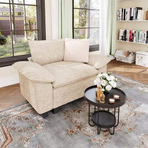 Captiva Designs Oversized Deep Seat Armchair, 1-Seater Upholstered Accent Chair, Comfy Corduroy Reading Chair - 1 of 4