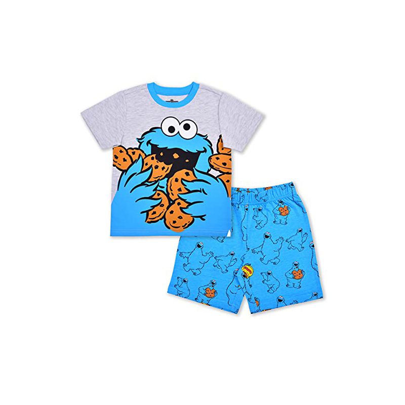 Sesame Street Boy's 2-Pack Short Sleeve Graphic Tee and Casual Shorts Set for toddler, 1 of 6