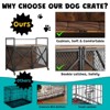 Dog Crate Furniture, Double Door Dog Kennel with Lockable 360° Wheels, Indoor Heavy Duty Decorative Dog Cage - 3 of 4