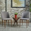 NicBerx Set of 2 Modern Dining Chair Upholstered Fabric Curved Backrest Accent Chair with Wood Legs,Gray - 2 of 4