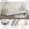 NicBex Couches for Living Room 116" Modular Sectional 4 Seat Sofa Chenille Comfy Minimalist Style Sofa Couch with 4 Pillows, Cream - 3 of 4