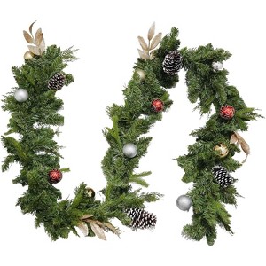 1 Pcs 9FT Christmas Norfolk Pine Garland, Realistic Cedar Garland Artificial Pine Cypress Vines - 1 of 4