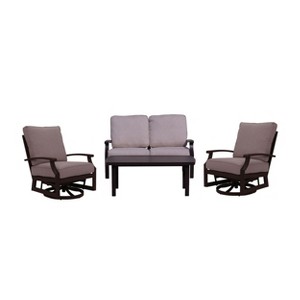 Courtyard Casual Madison 4 pc Loveseat Swivel Seating Group  Includes:  One Loveseat, Two Swivel Gliders and One Coffee Table - 1 of 4