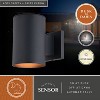 VAXCEL Chiasso Aluminum Cylinder 1 Light Dusk to Dawn Black Outdoor Wall Lantern Dark Sky Compliant - 2 of 4