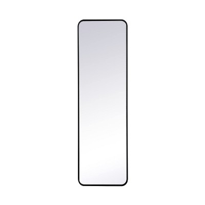 Elegant Lighting Soft corner metal rectangular mirror 18x60 inch in Black