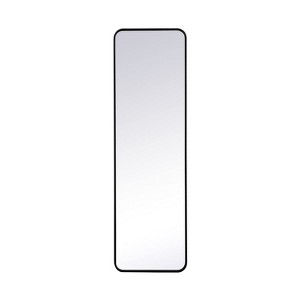 Elegant Lighting Soft corner metal rectangular mirror 18x60 inch in Black - 1 of 4