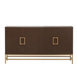 Vynxaria Navy Blue/Black/Espresso Decorative Storage Cabinet with Adjustable Shelves - 1 of 4
