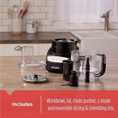 Black 8-Cup Food Processor with Stainless Steel Blade