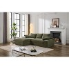 VASIP "99" Modular L-Shaped Sleeper Sectional Sofa Set - Modern Minimalist 2-Piece Upholstered Couch, No Assembly Required,Army Green - 2 of 4