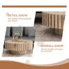 31.5" MDF Round Coffee Table with Natural Wood Texture, Minimalist Coffee Table for Living Room or Office, Modern Wood Coffee Table-Koiai - 3 of 4