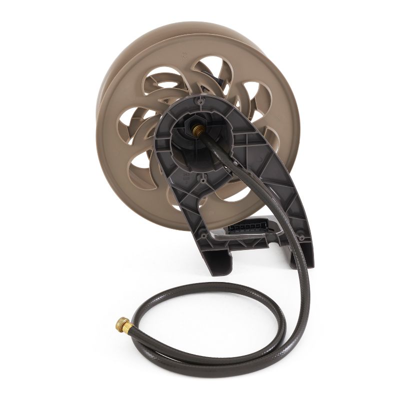 Suncast CPLSTA125B 125' Wall-Mounted Side Tracker Garden Hose Reel for 5/8" Hose with Guide for Patio or Garden, Dark Taupe, 4 of 7
