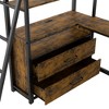NicBex Twin Size Bunk Bed with Desk Loft Bed Metal Bed Frame with Shelves, Drawers, Inclined Ladder and Guardrail, No Box Spring Required, Black - 4 of 4