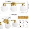 POWLIG 21.65-in 3-Light Gold Modern Dimmable Bathroom Transitional Vanity Light with Milky White Glass Shade - 2 of 4