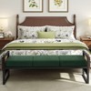 Bekrvio 57'' Long Upholstered Boucle Bench with Metal Frame & PE Rattan Sides, End of Bed Seating Bench, Modern Entryway Bench for Living Room - 4 of 4