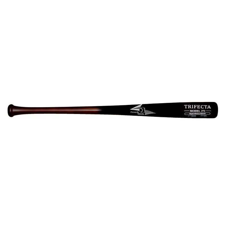 Pinnacle Sports Trifecta Maple & Hickory Hybrid 1 Year Warrant with Rubber Handle Wood Bat, 1 of 3
