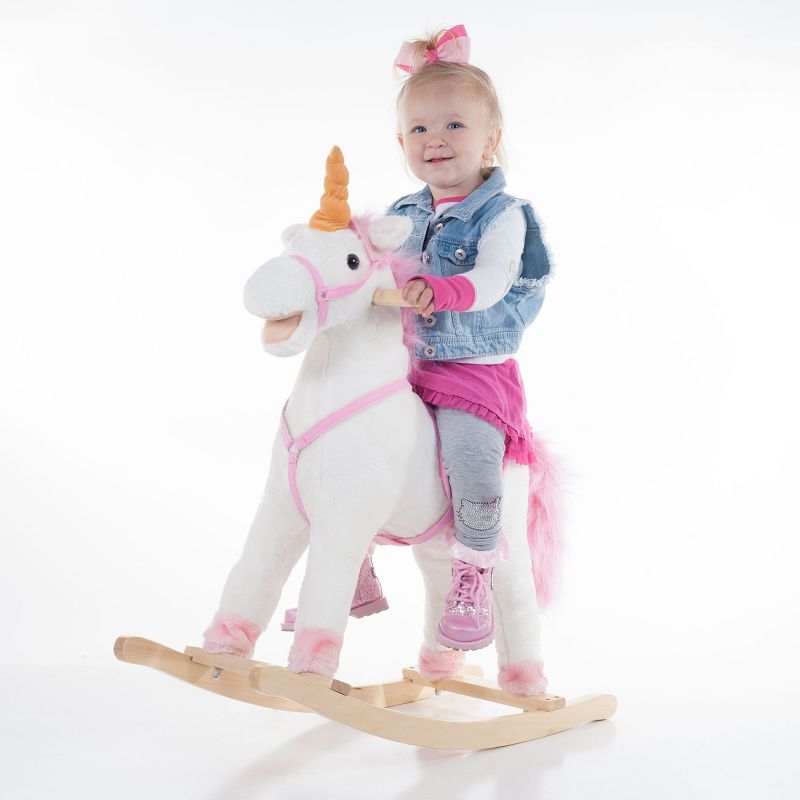 Toy Time Kids' Rocking Unicorn Ride-On Horse Toy - Pink/White, 2 of 3