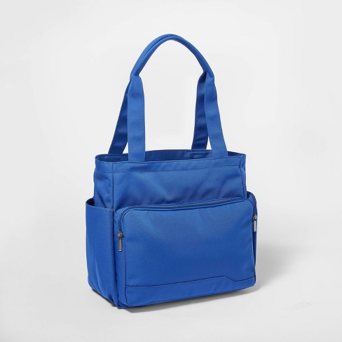 Royal blue tote bag on sale