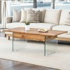 The Misty Moon Black Marble Pattern Multifunctional Lift Top Coffee Table with Tempered Glass Legs for Living Rooms Office - 2 of 4