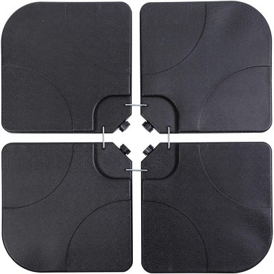 Sunnyglade 4PCS 176LB Square Shaped Water Or Sand Filled Umbrella Base Cantilever Offset Patio Market Umbrella Base Stand with U Locking