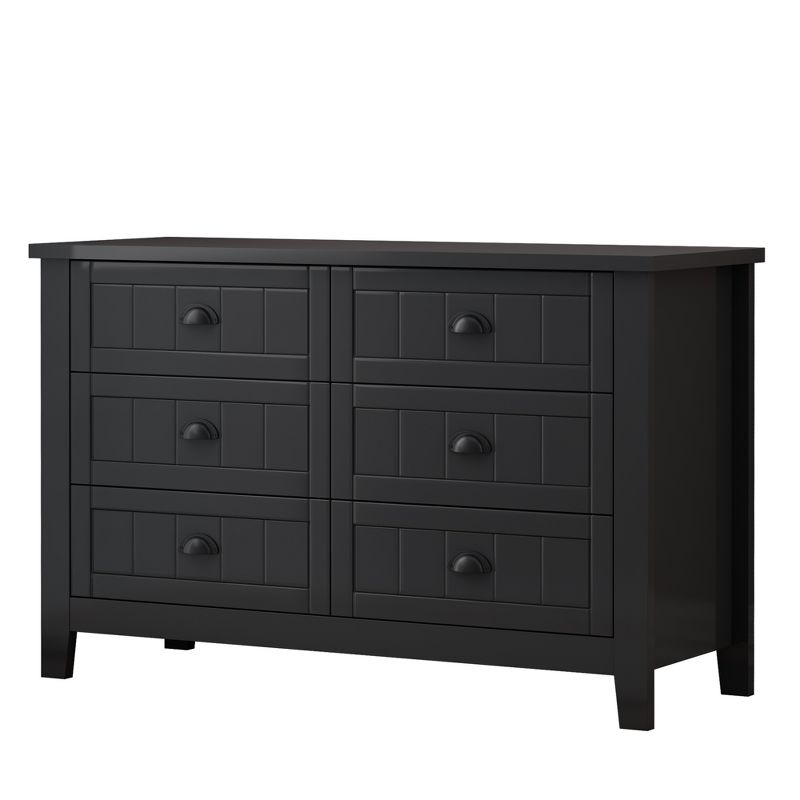 Modern 4/6 Drawer Dresser with Wooden Legs and Vintage Shell Handles - ModernLuxe, 5 of 13