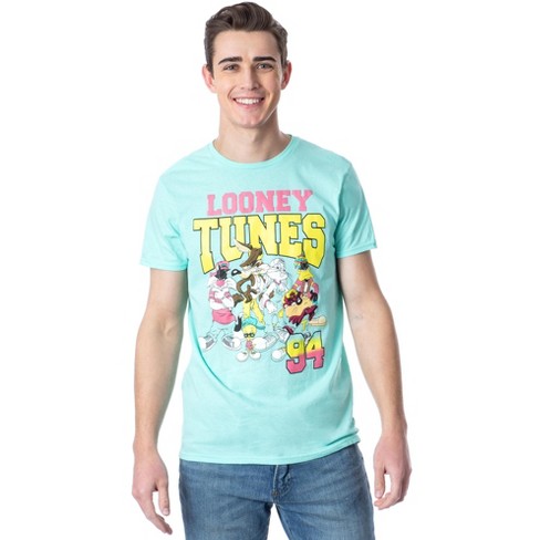 Looney Tunes Men's Characters In 90s Streetwear T-Shirt (MG, 3X-Large)-Mint  Green