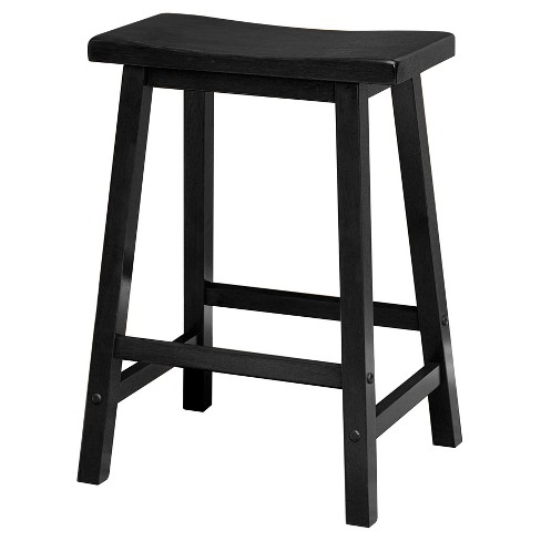 Satori 24" Saddle Seat Bar Stool - Black - Winsome : Target