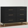 Delta Children Jade 6 Drawer Dresser with Interlocking Drawers, Ebony with Melted Bronze - 2 of 4