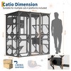 70'' Wooden Walk-in Catio, Large Outdoor Cat Enclosure with 4 Jumping Platforms & Napping Houses, Cat Playen Catio, Feral Shelter for Multiple Cats - 2 of 4