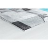 Home Mart Goods Silver Grey Blue Turquoise Geometric Shapes Hand-Carved Abstract Soft Premium Modern Contemporary Non-Shedding Area Rug - 3 of 4