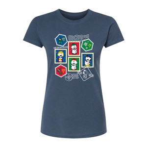 Women's - Peanuts - Christmas Stamps Fitted Graphic T-Shirt - 1 of 3