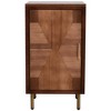 eHemco Modern End Table with Storage, Two-toned Ripped Parquet Design, 17 x 14 x 30 Inches, Antique Walnut and Natural Finish - 3 of 4