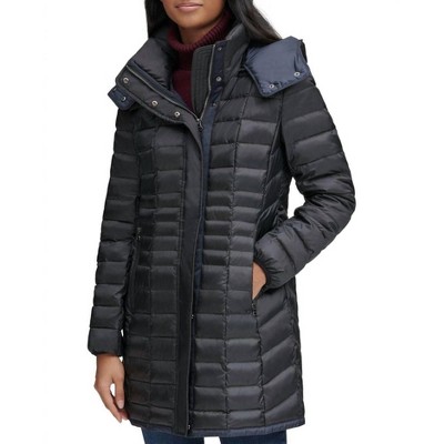 Women's Removable Hood Marble Quilted Down Jacket - Andrew Marc