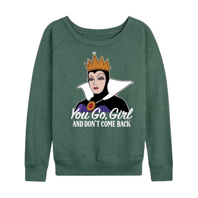 Women's - Disney Princess - You Go Girl Lightweight French Terry Wide Neck Long Sleeve Shirt