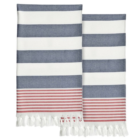 Set Of 2 Fun In Paradise Pestemal Beach/hand Towels Dark Blue - Linum Home  Textiles : Target